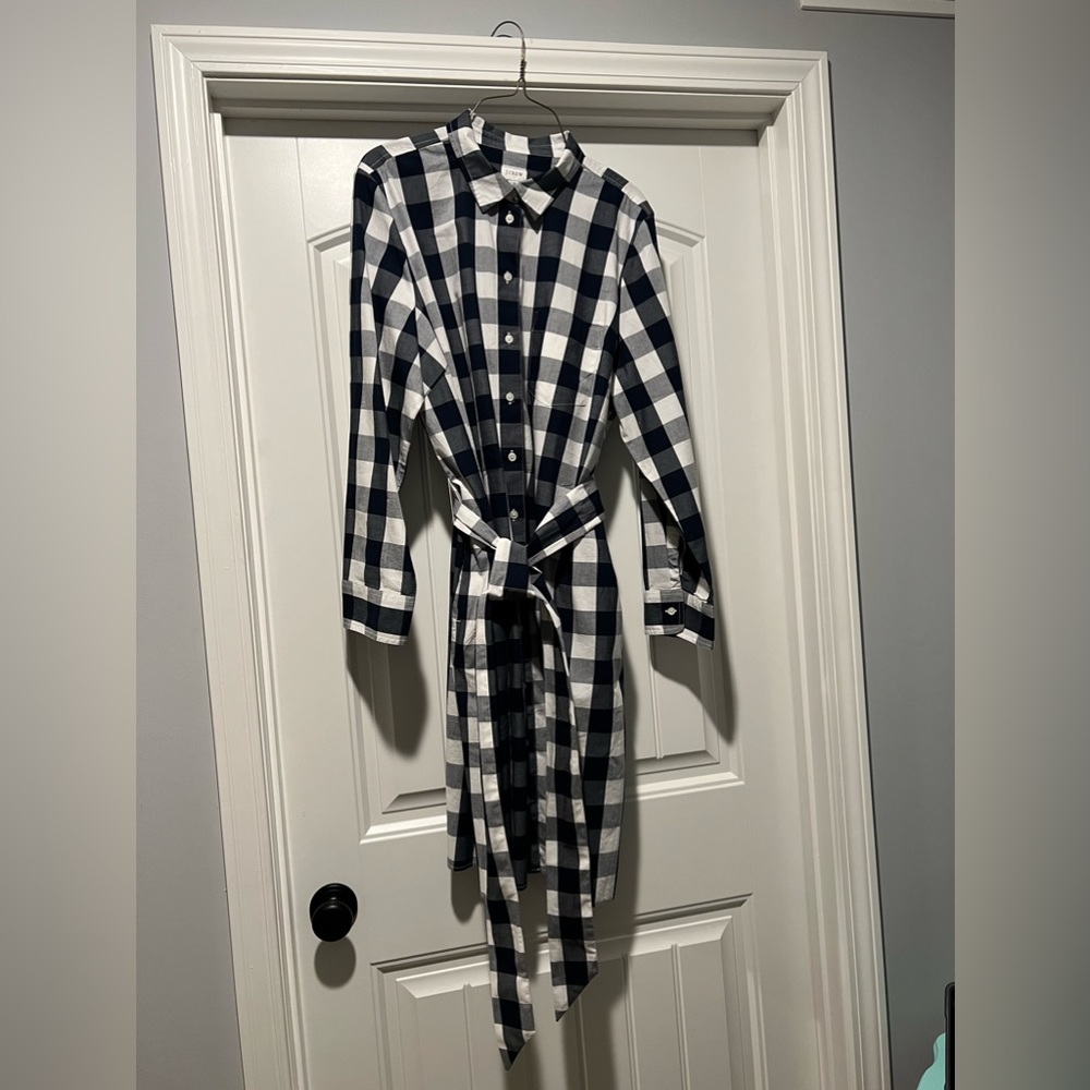 J. Crew Black and White Checkered Dress